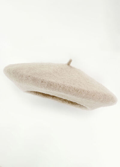 Elegante damesbaret, met gekookte wol 