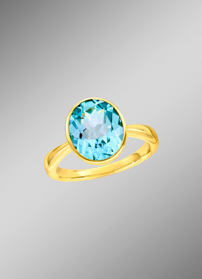 Damesring met blauwe topaas 