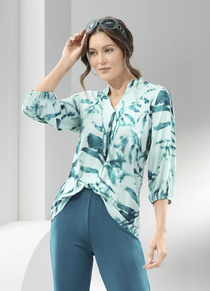 Shirt tuniek met briljante kleurenprint 
