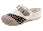Mubb, klassieke damespantoffels, breedte H, met uitneembaar voetbed BEIGE