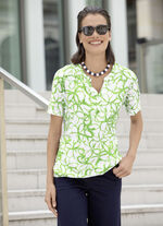 Tuniek met opstaande kraag WIT-GROEN