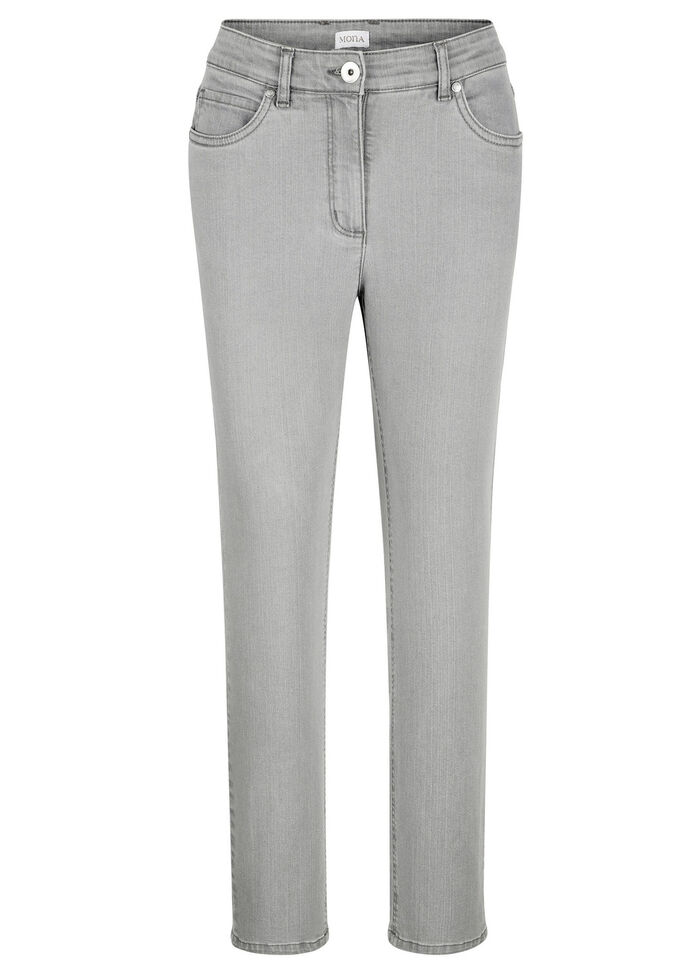 Enkellange jeans in 5-pocketmodel GRIJS