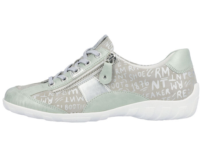 Remonte sneakers met bedrukte rand MINT-ZILVERGRIJS