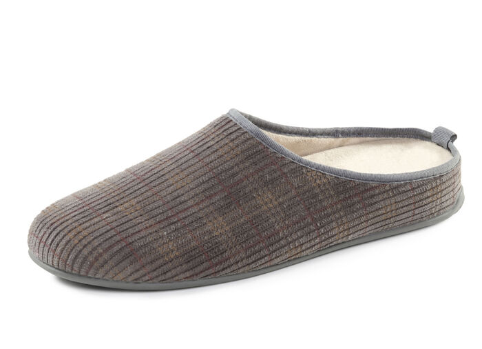 Textielpantoffels met uitneembaar voetbed GRAU