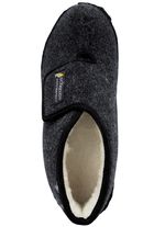 Gevoerde herenpantoffels, met nieuwe wol ANTRACIET-ZWART