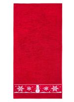 Zachte badstofserie met jacquardrand ROOD