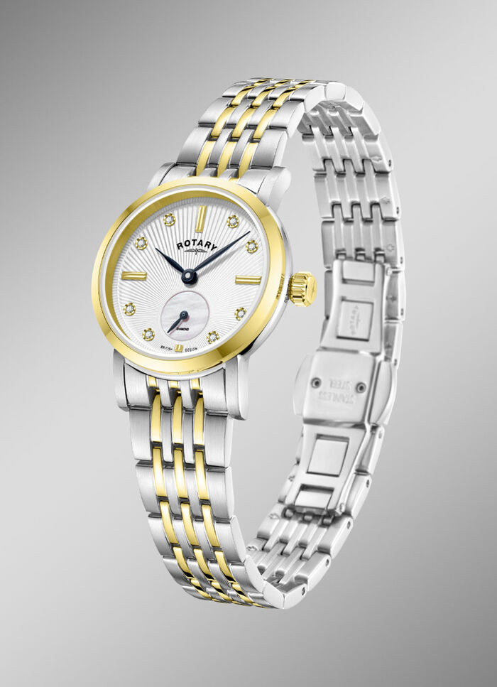Rotary quartz dameshorloge met roestvrijstalen kast 