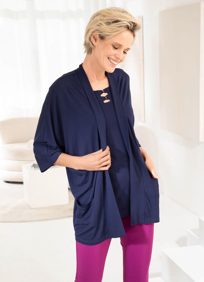 Overhemdjas met opgestikte zakken in 2 kleuren MARINE