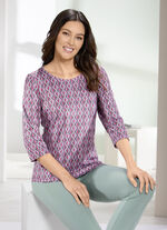 Shirt met all-over print in 2 kleuren BORDEAUX SALIE ROOS