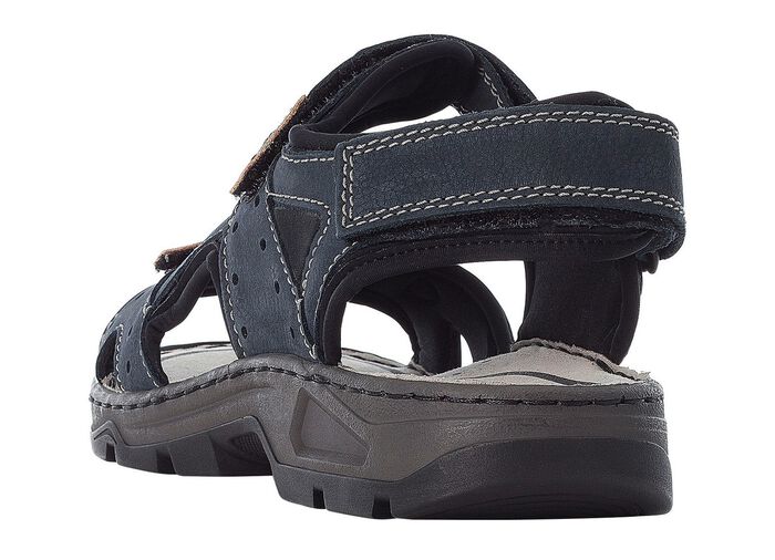 Rieker, klassieke heren trekkingsandalen, gemaakt van leer DONKERBLAUW