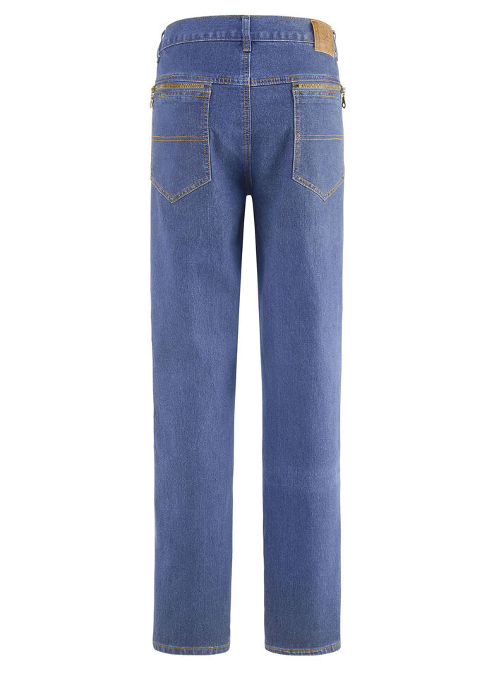 Jeans met elastische taillebandinzetstukken in 3 kleuren LICHTE JEANS