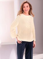 Trui met bloemenborduurwerk 