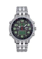 Radiogestuurd ETT-herenhorloge op zonne-energie met roestvrijstalen polsband en kast 