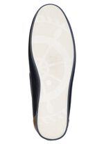 GINO GALANTE, klassieke herenpantoffels, met leren inzetstukken MARINE-COGNAC