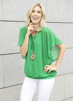 Poncho-tuniek met geïntegreerde top GROEN