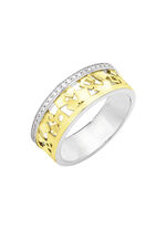 Damesring in bicolor met zirkonia 