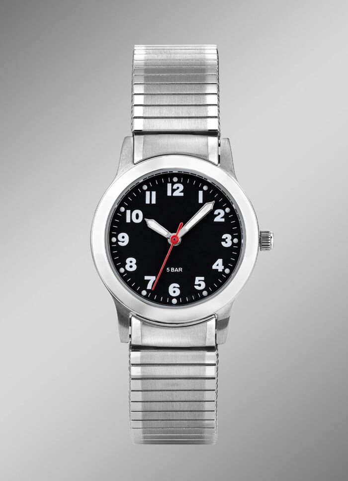 Para-Quartz dameshorloge met roestvrijstalen band 