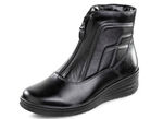 ELENA EDEN, gevoerde dames enkellaarsjes, winterschoenen, breedte H, met lamsvacht ZWART