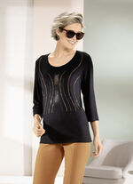 Shirt met contrasterende gekleurde decoratieve platen 