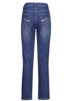 Jeans met prachtige borduursels en fonkelende strass steentjes JEANS BLAUW