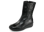 ELENA EDEN, gevoerde dameslaarzen, winterschoenen, breedte H, met lamsvacht ZWART