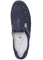 Waldläufer pantoffels met leren massagevoetbed MARINE