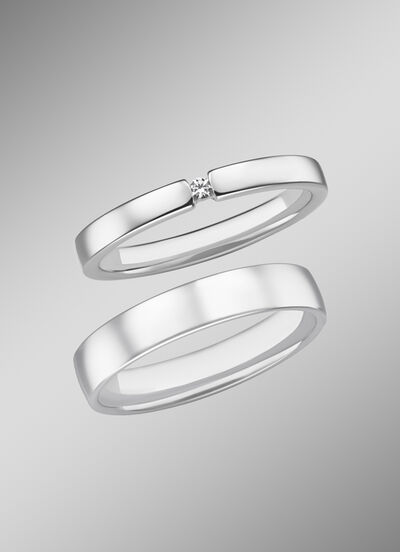 Elegante trouwring van platina 