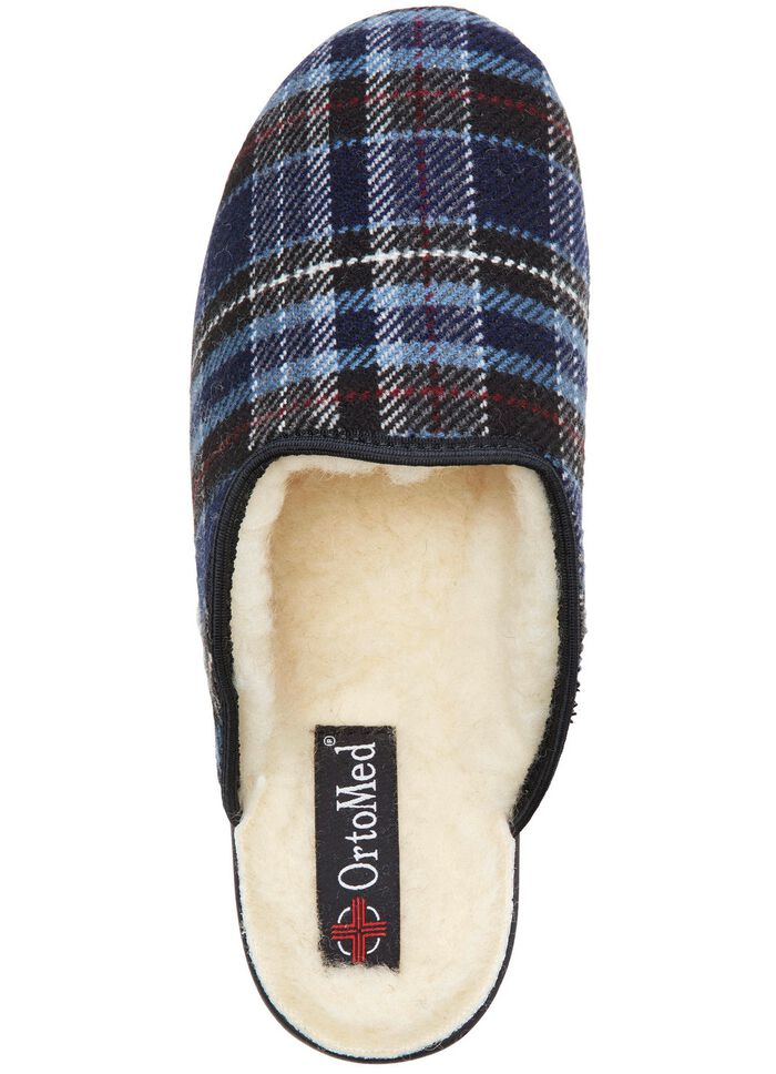 Tweepak gevoerde herenpantoffels met wol 