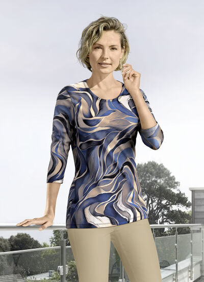 Shirt met 3/4-mouwen in 4 kleuren 