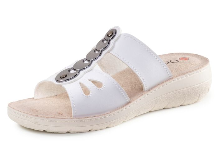 Muiltjes met glanzende sieraden WIT