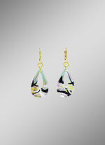 Oorbellen met Muranoglas in lichtblauwe en gouden tinten 