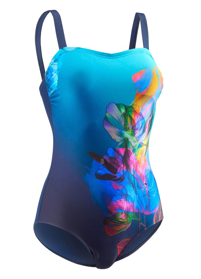 Schwab badpak met geplaatst printdesign en half korset 