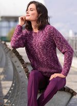 Trui van hoogwaardig boucl&eacute;garen MAGENTA-PAARS-VEELKLEURIG