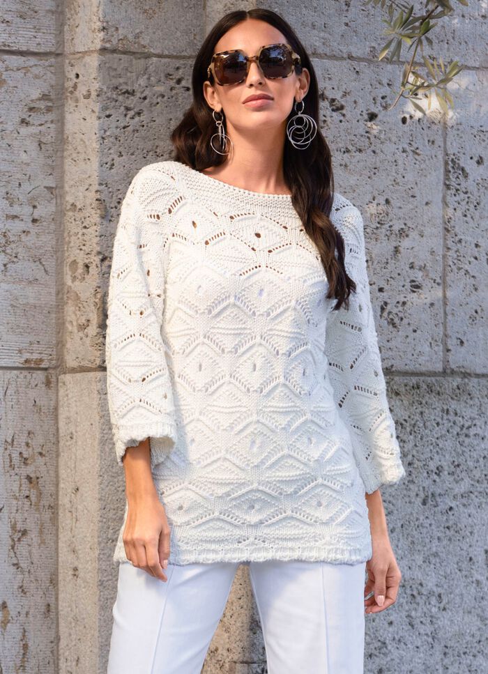 Trui met decoratieve golfstructuur 