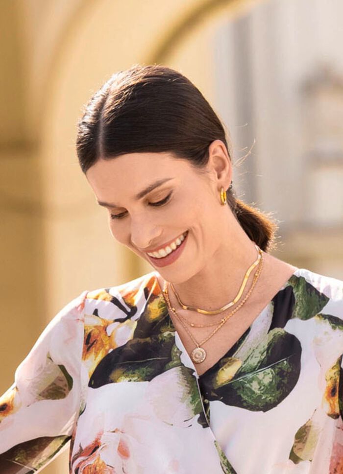 3-rijige ketting in goudlook 