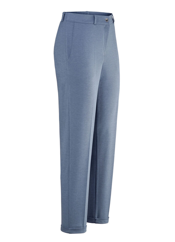 Broek met elastische tailleband aan de achterkant JEANSBLAUW GEMÊLEERD