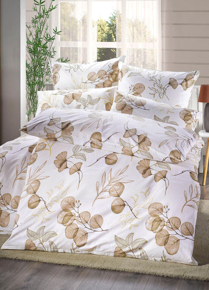 Beddengoedset in Renforcé-kwaliteit BEIGE
