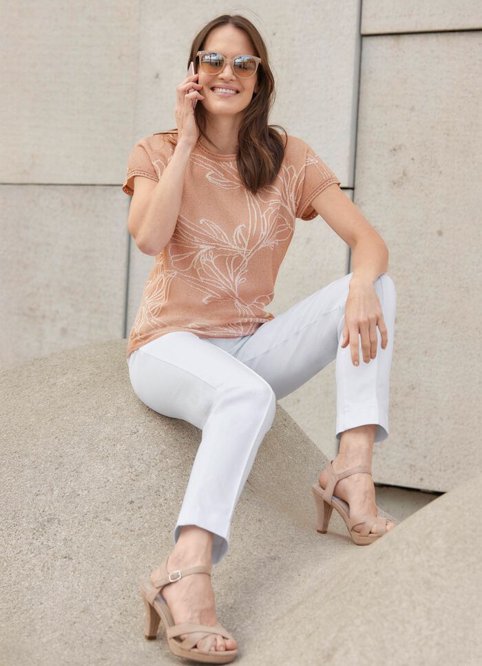 Broek met sierstiksels 