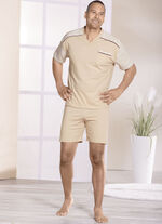 G&ouml;tting Shorty met natuurlijk gekleurd katoen en V-hals 