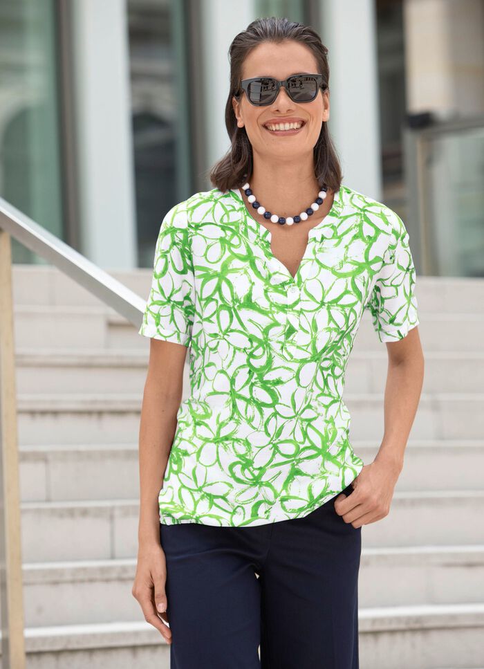 Tuniek met opstaande kraag WIT-GROEN