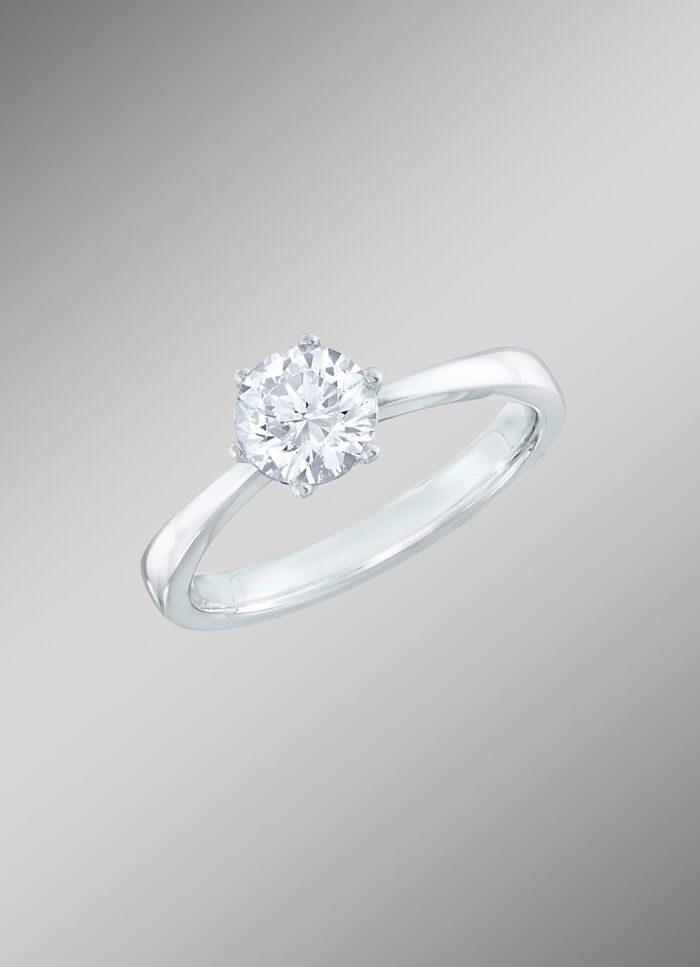 Damesring in witgoud 