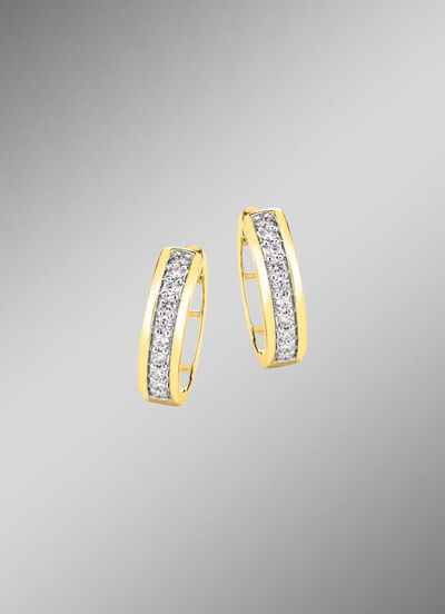 Chique creolen met 20 diamanten 