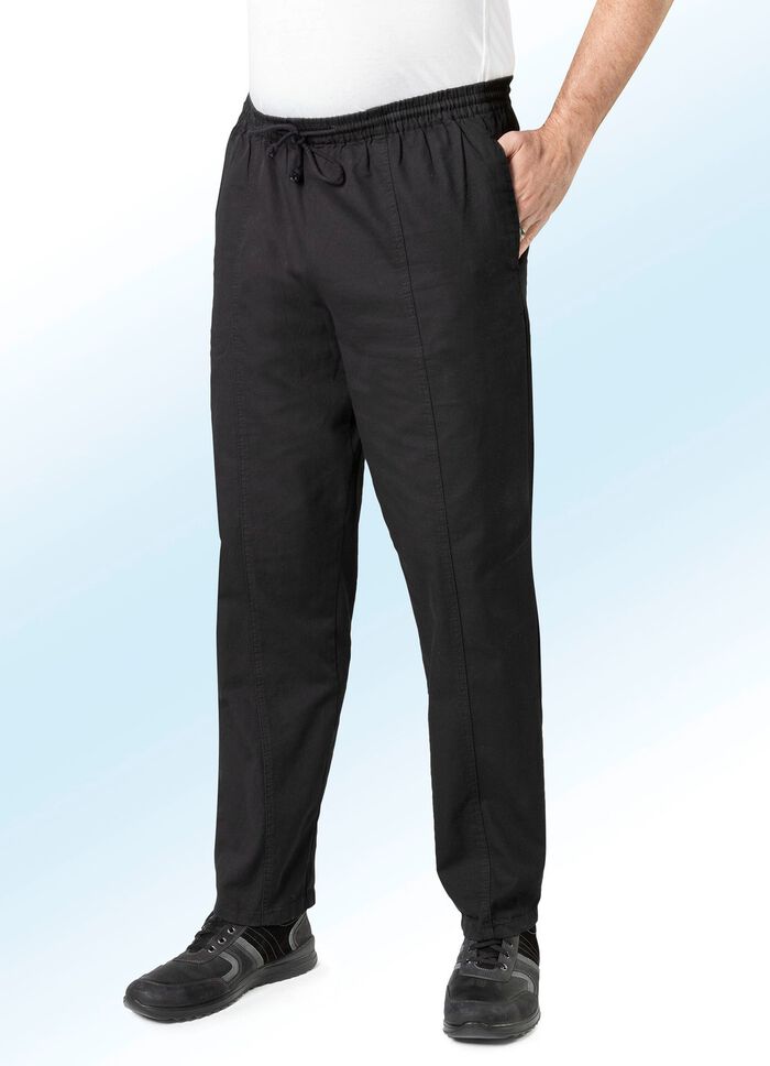 Pull-on jeans met elastische band en trekkoord in 4 kleuren ZWART