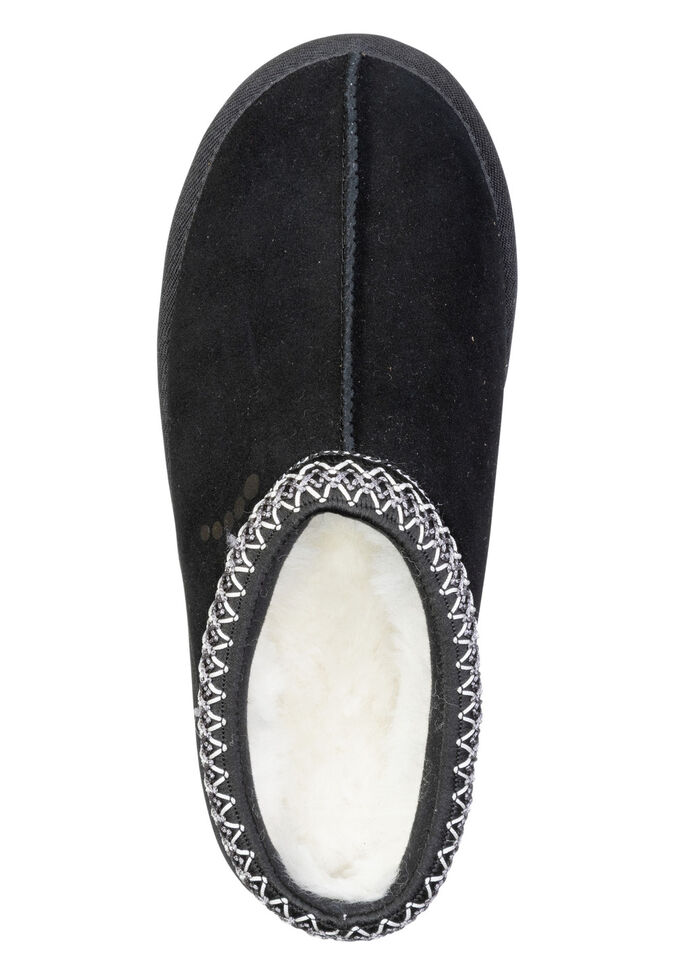ELENA EDEN, warme damesklompen, met lamsvacht ZWART