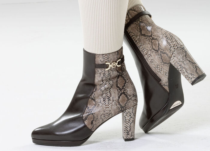 Peter Kaiser, trendy dames enkellaarsjes, met rits TAUPE-MOKKA