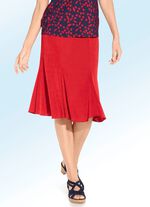 6-delige rok in modieuze godetvorm ROOD