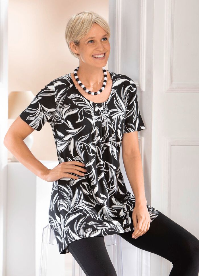 Lang shirt met all-over print 