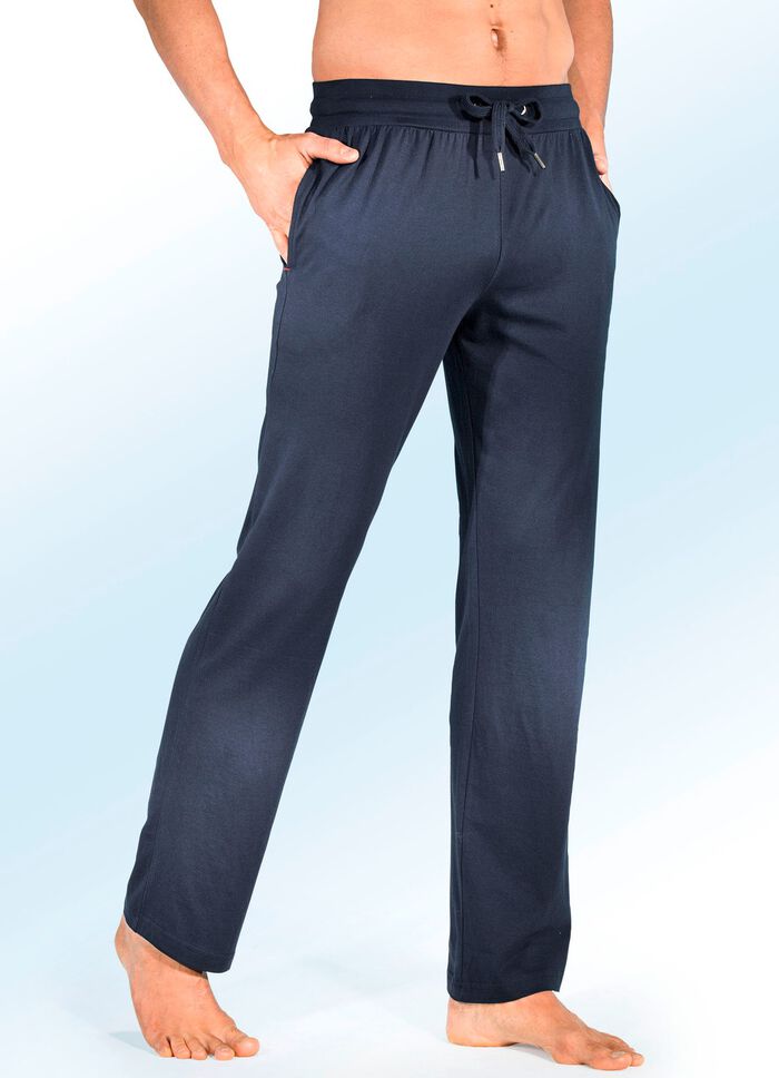 Set van twee lange slaap- en vrijetijdsbroeken met trekkoord en zijzakken 