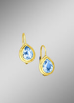 Oorbellen met echte blauwe topaas 