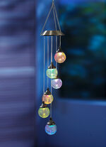 Zonnewindgong met ledverlichting in gebroken glas-look 